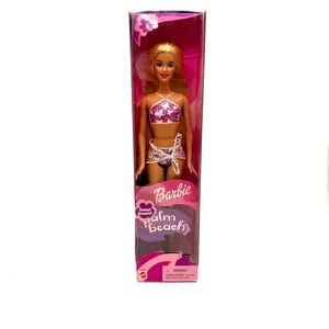 Barbie 2001 Palm Beach Always Dressed Doll Blonde Hair Purple Butterfly Swimsuit